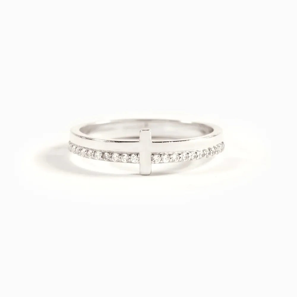 925 Sterling Silver Cross Ring Silver