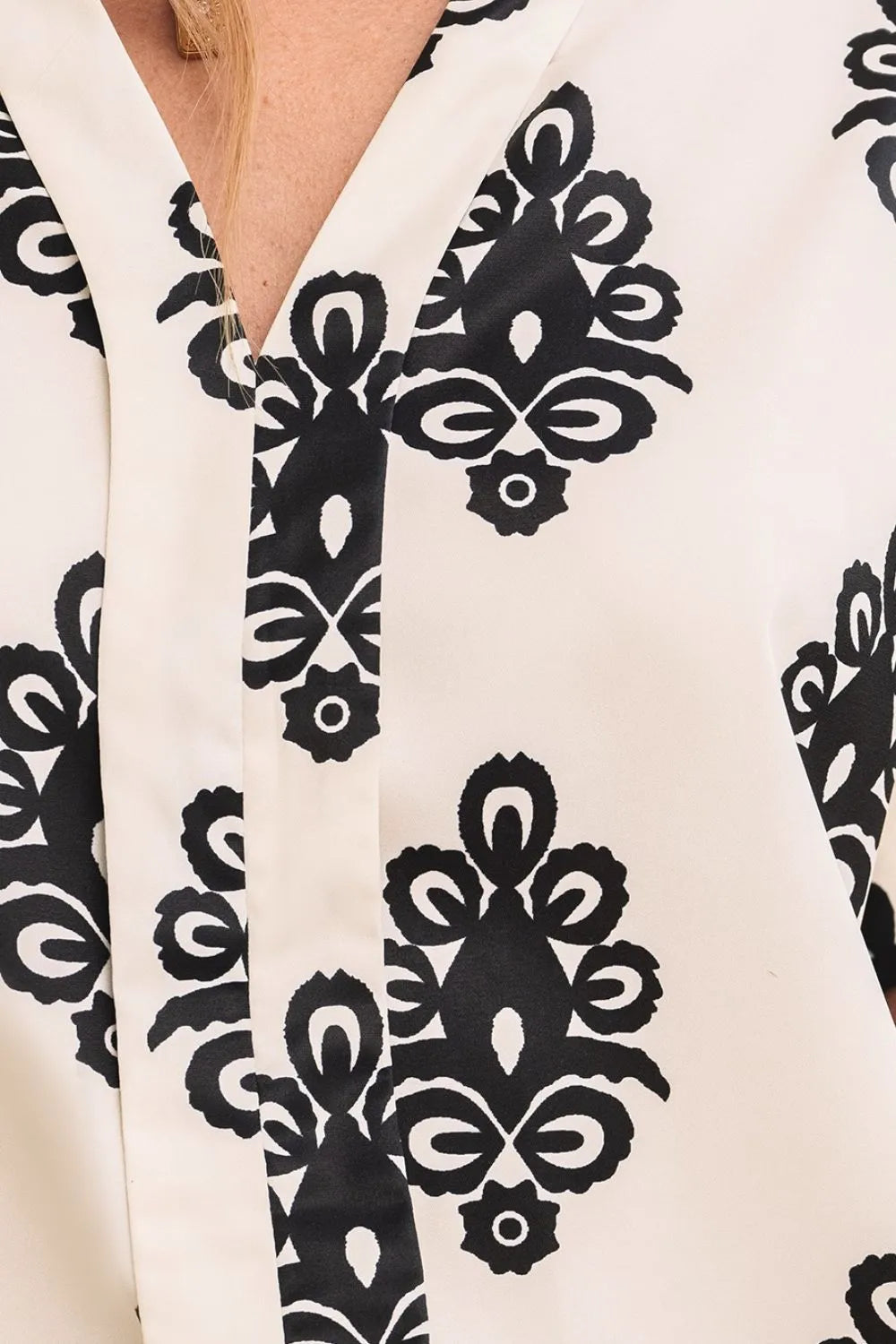Printed Short Sleeve Loose Blouse