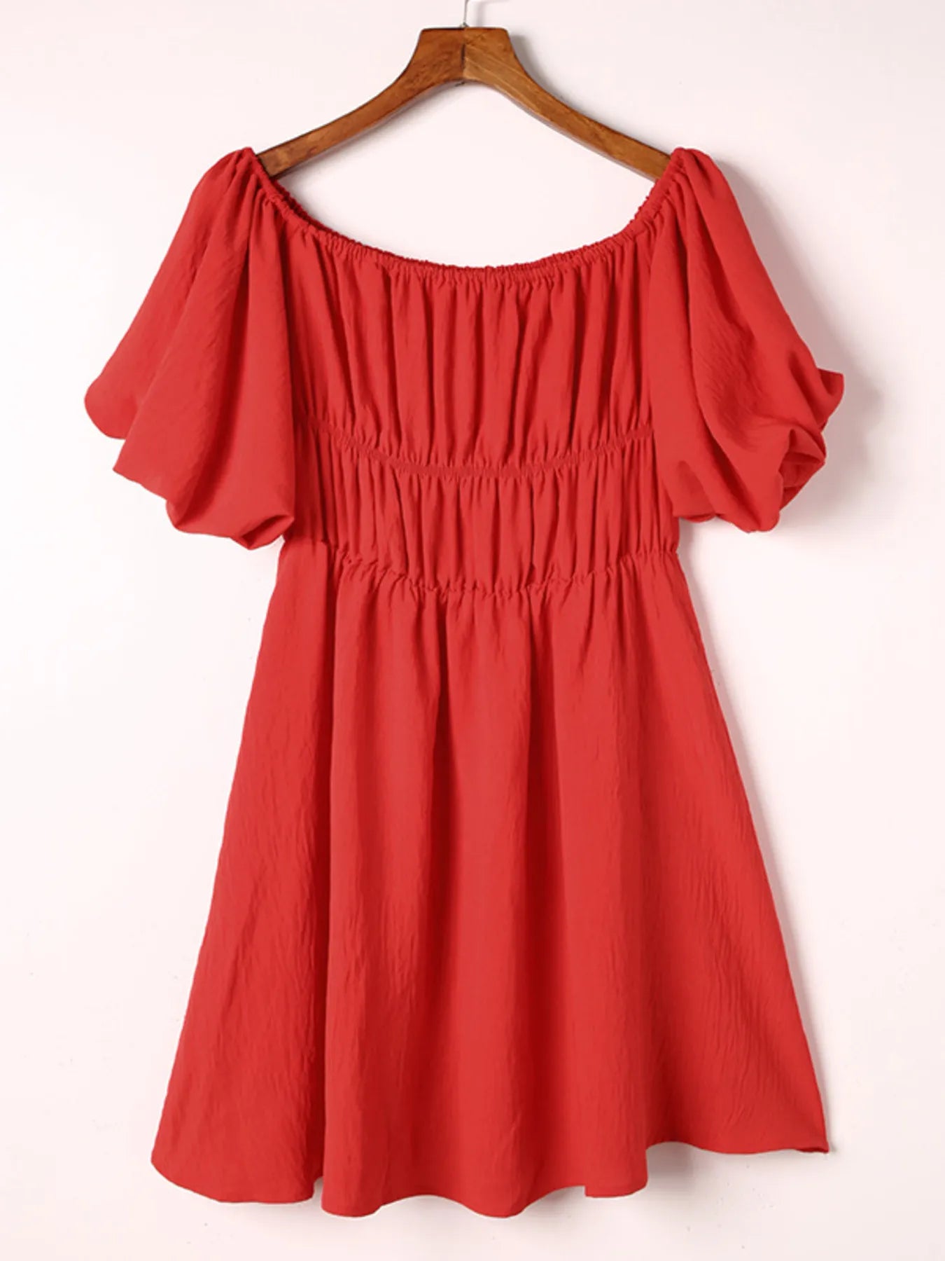 Off-Shoulder Puff Sleeve Mini Dress