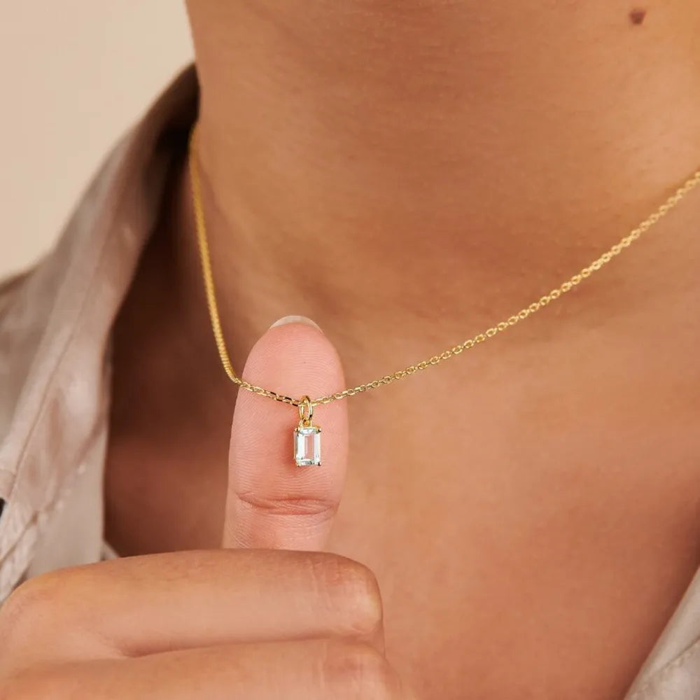 Titanium Steel Inlaid Zircon Pendant Necklace Style D One Size