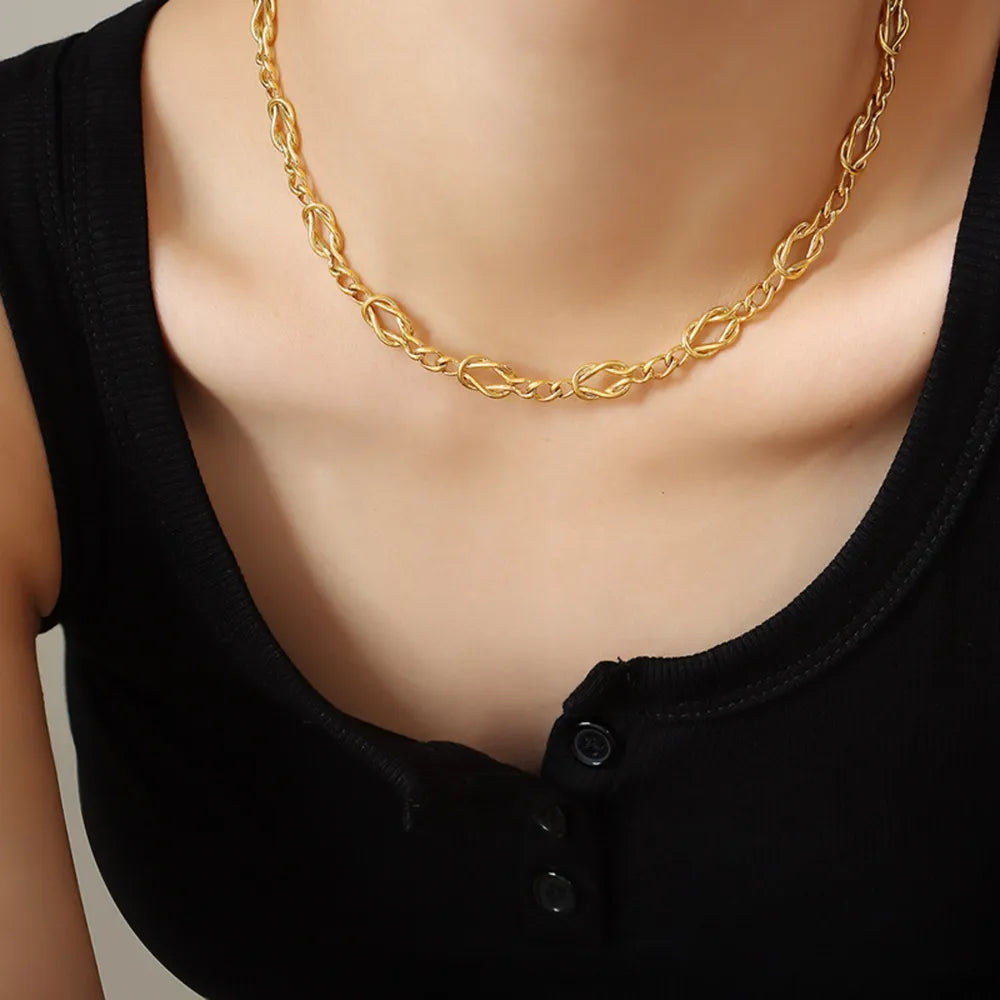 Brass Titanium Steel Necklace Style C One Size