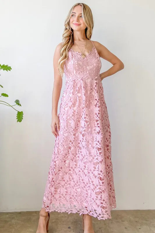 And The Why Lace Maxi Cami Dress