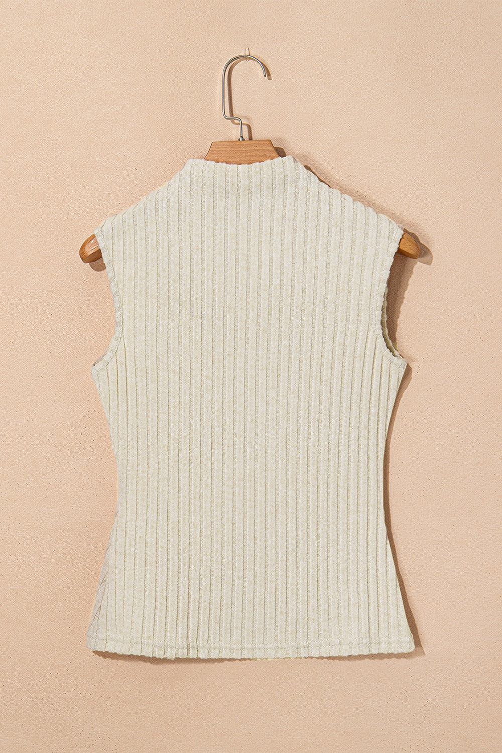 Ribbed Mock Neck Slim Tank