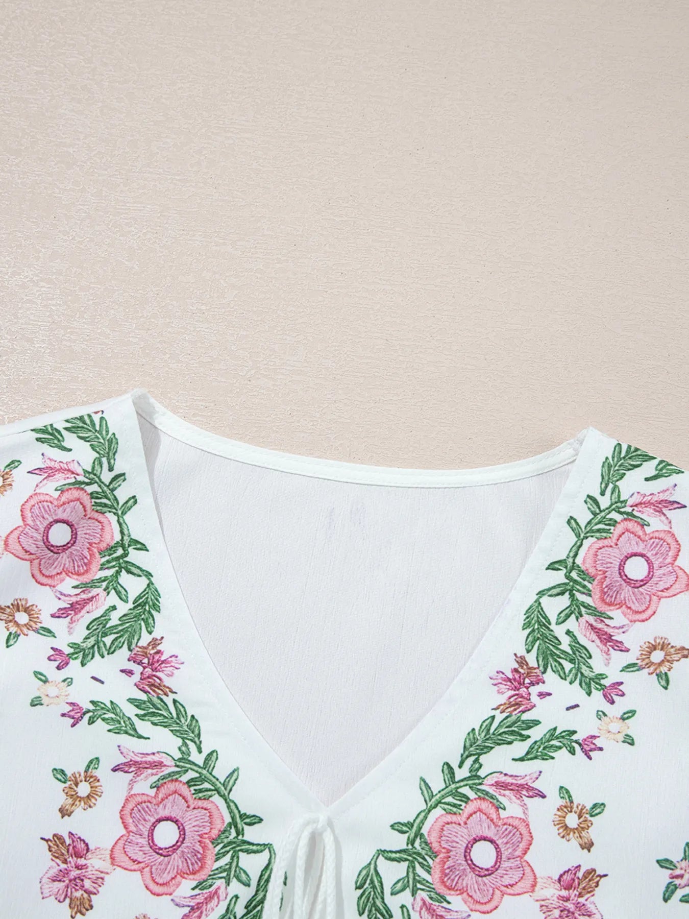 Flower V Neck Babydoll Blouse