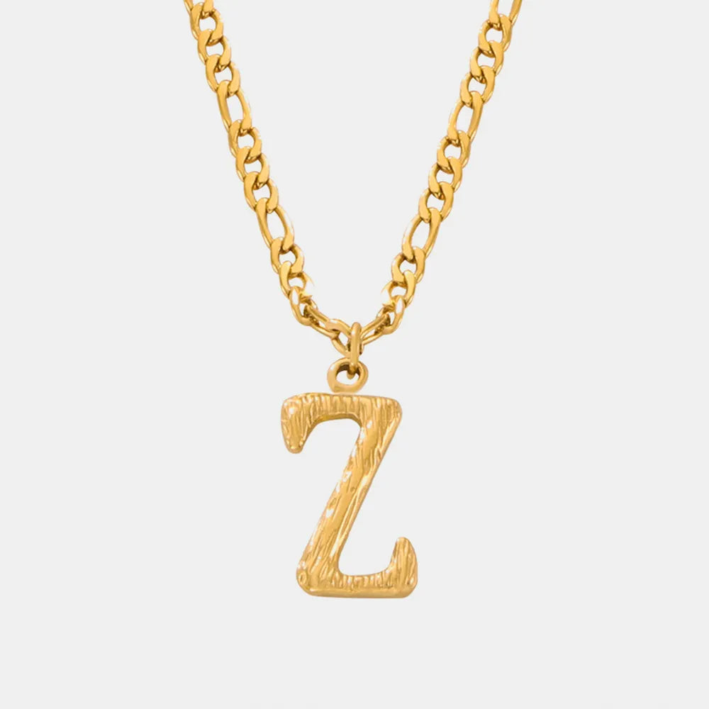 Titanium Steel Letter Pendant Necklace Style Z One Size
