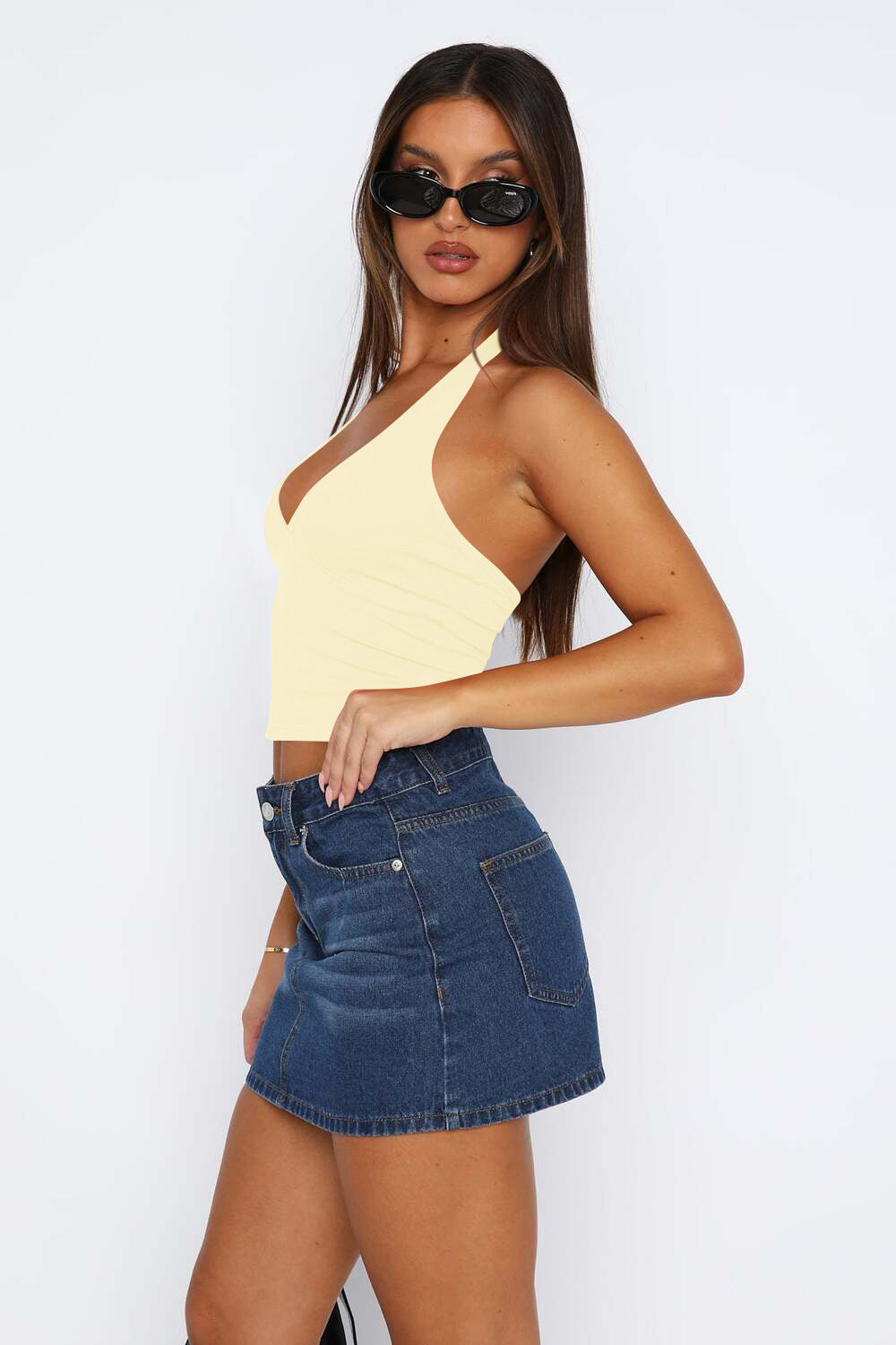 Lovelet Halter Neck Cropped Slim Cami