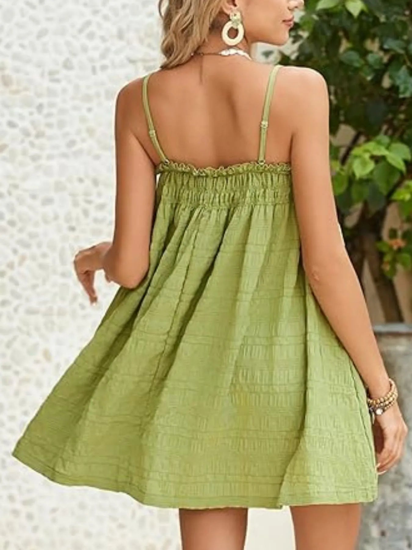 Frill Textured Mini Cami Dress