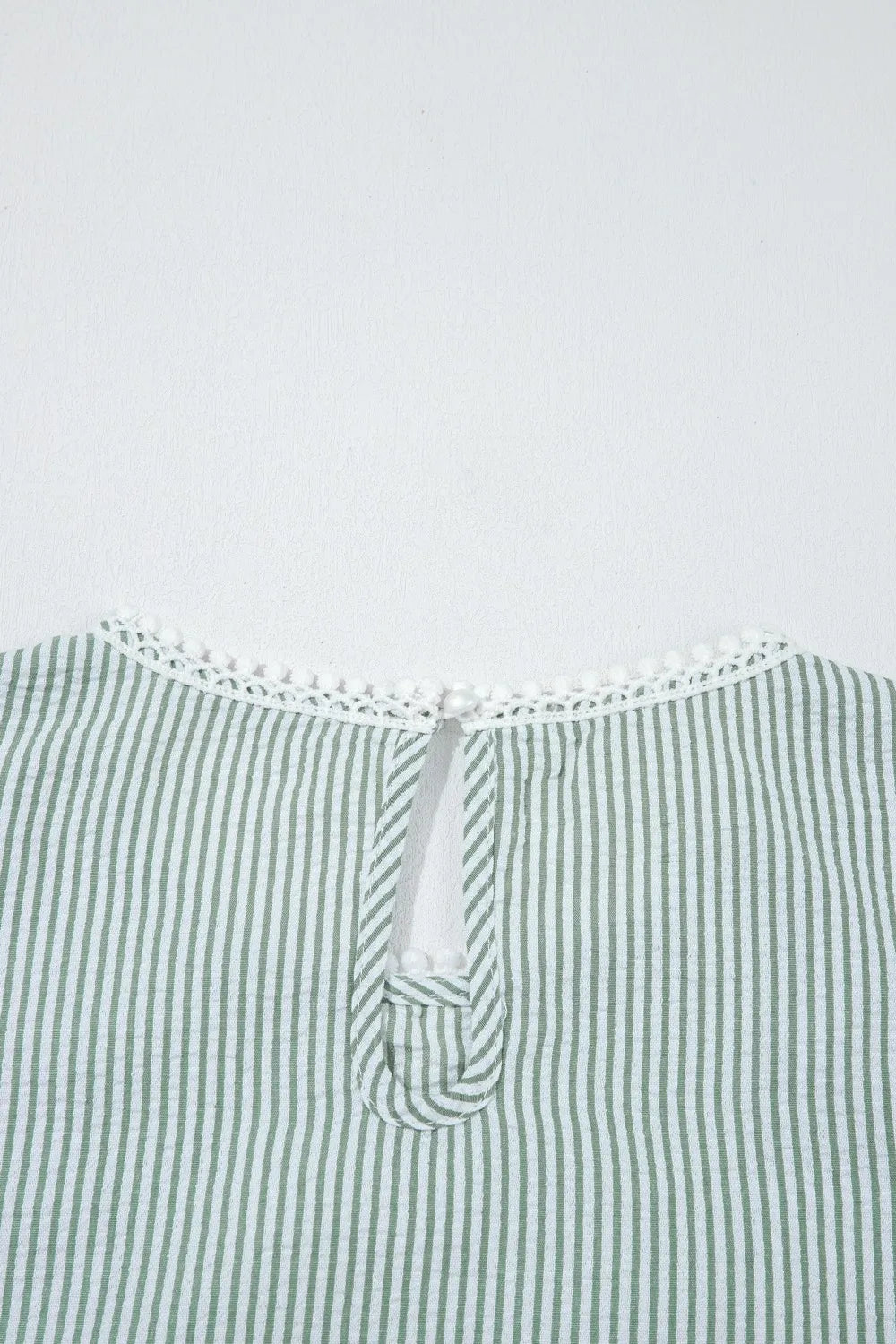 Striped Lace Trim Sleeveless Blouse