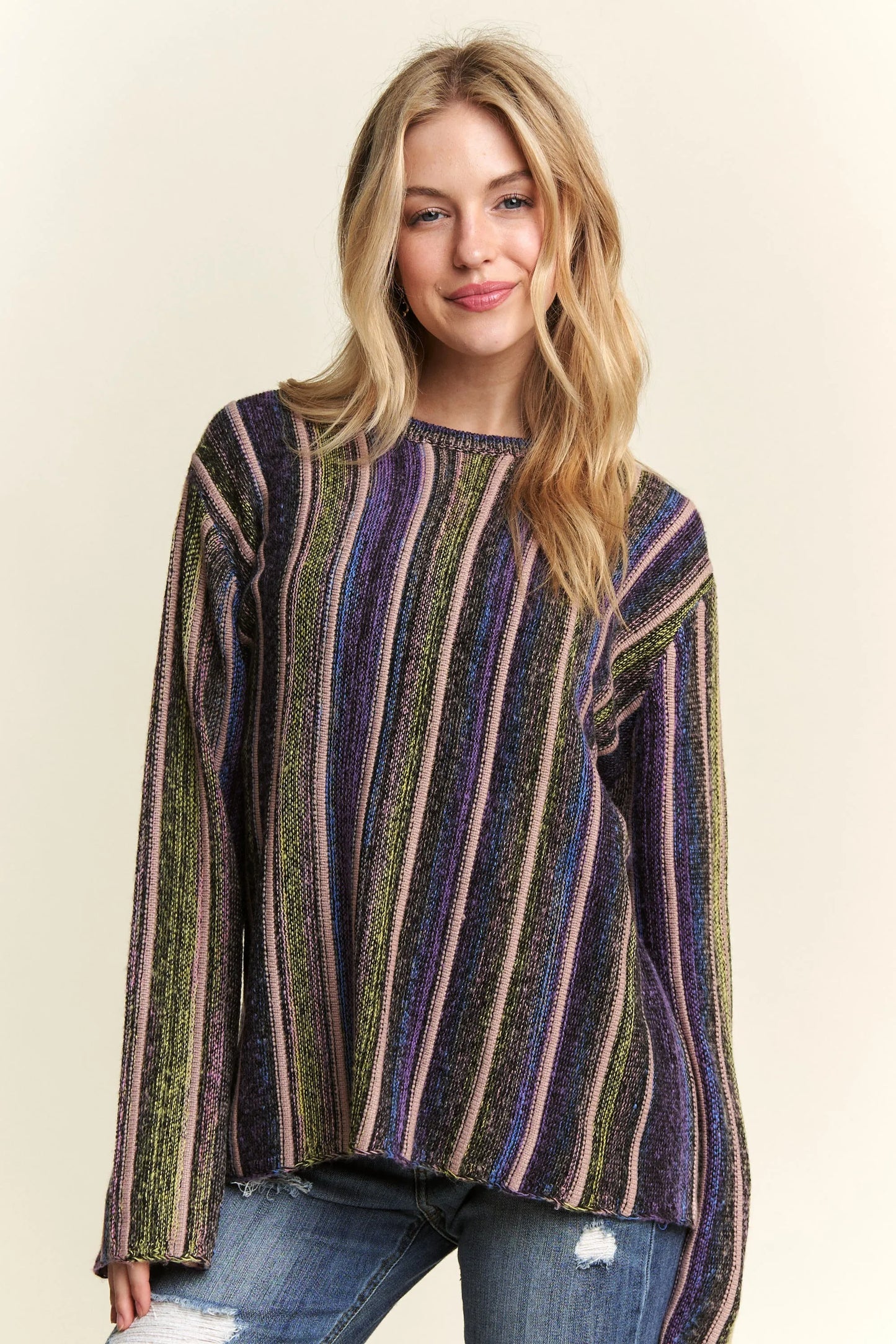 ADORA Vertical Stripe Sweater Top
