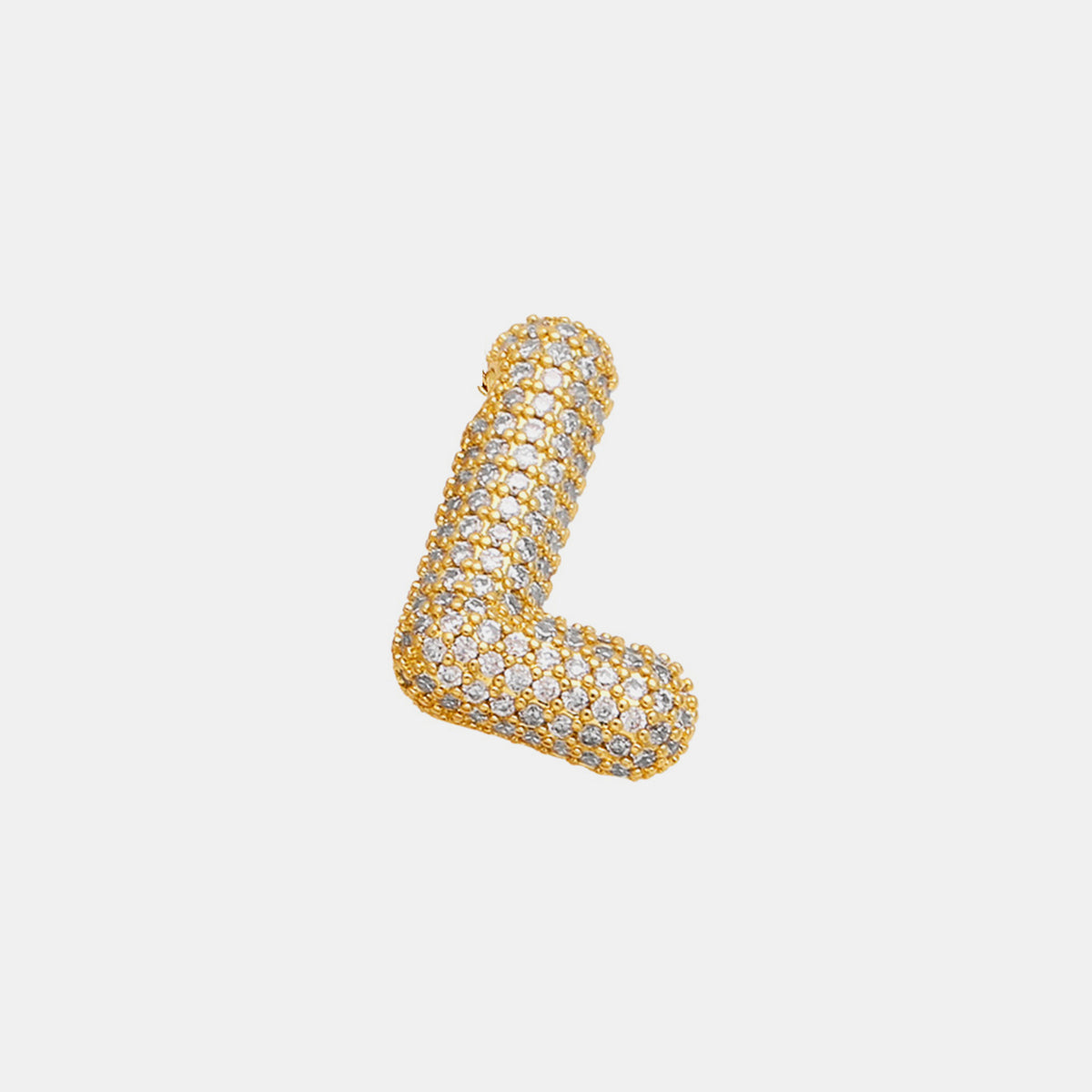 Inlaid Zircon Bubble Initial Necklace Style L One Size