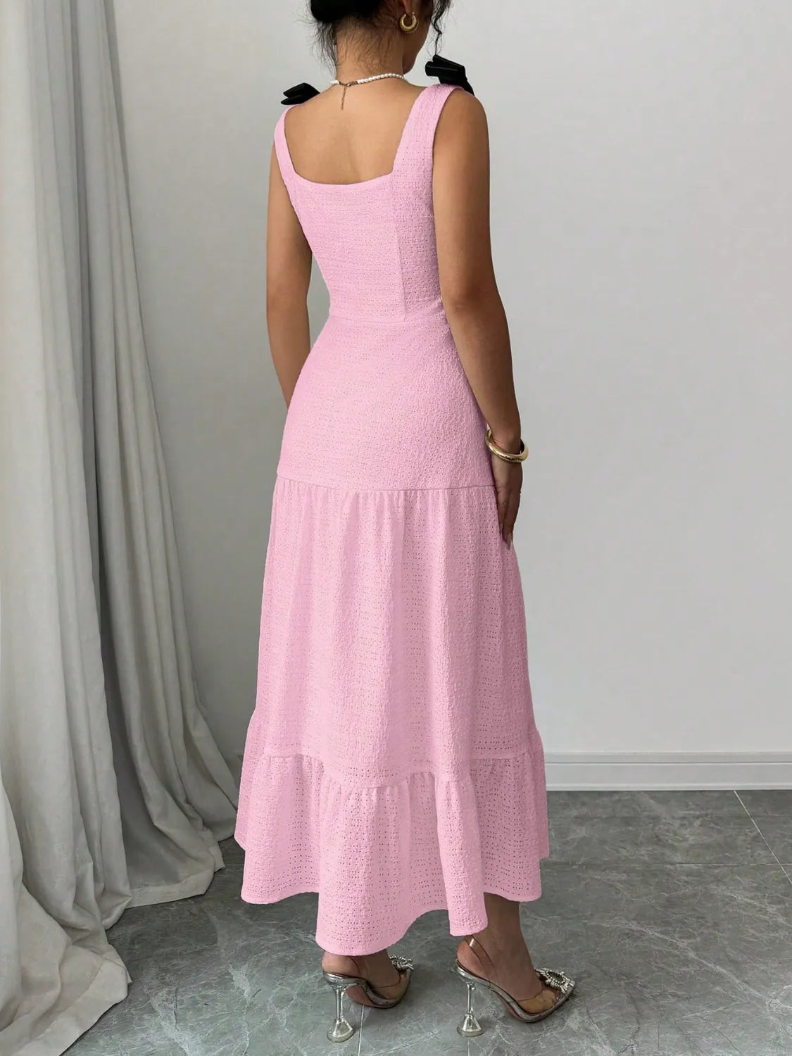 Square Neck Wide Strap Dress