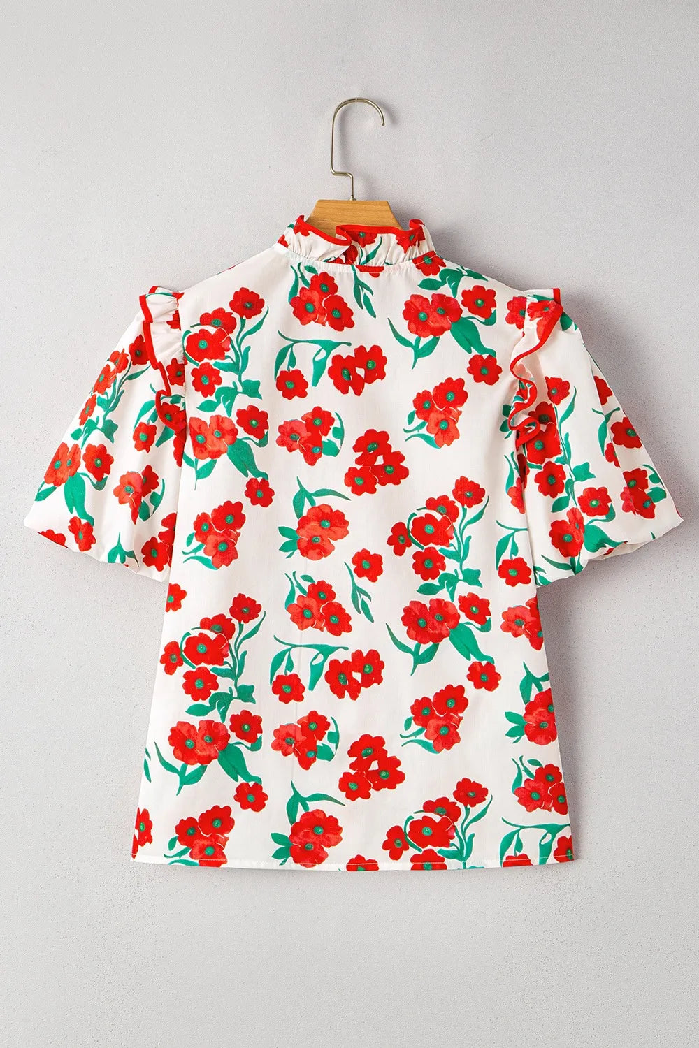Printed V-Neck Short Sleeve Shirt