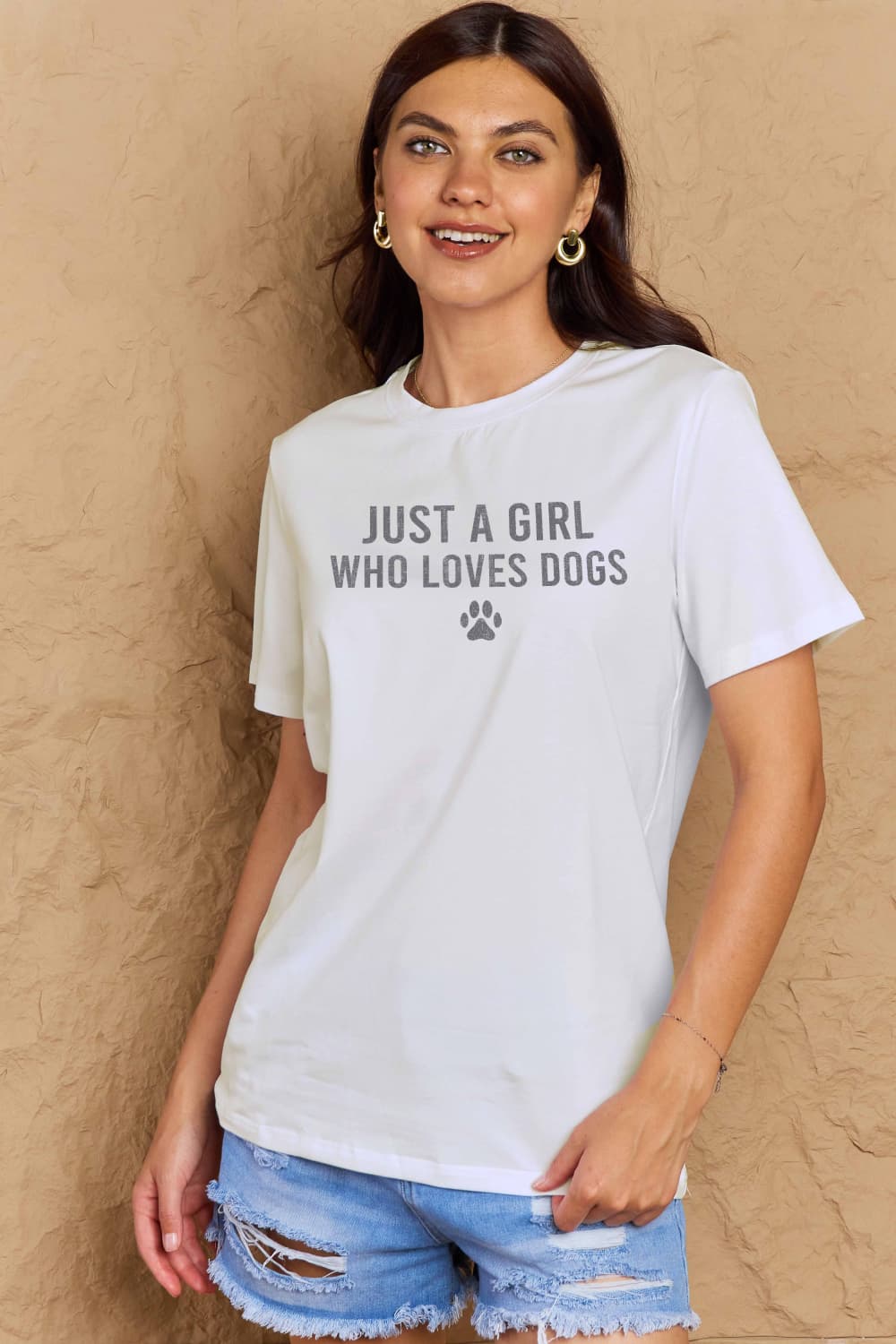 Simply Love Full Size Dog Paw Graphic Cotton T-Shirt White