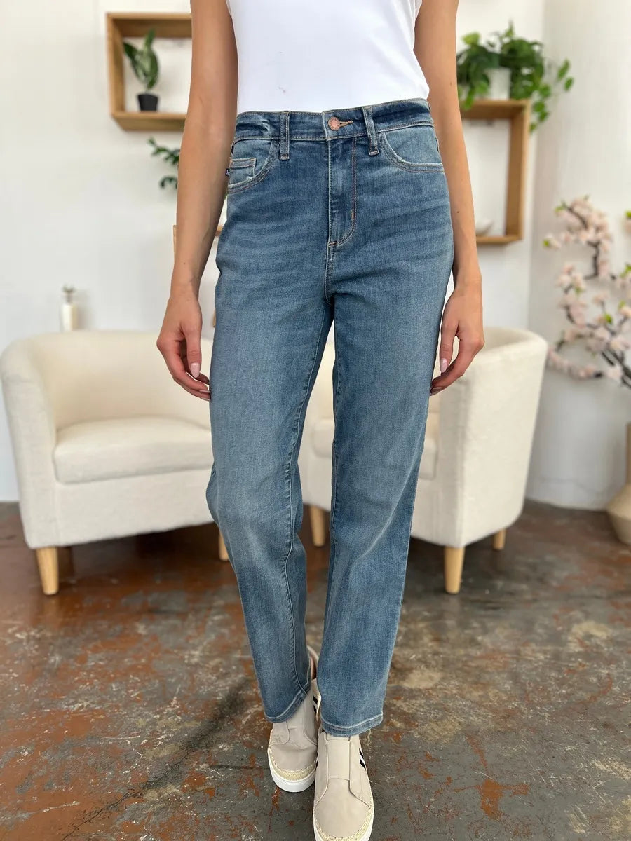 Judy Blue Full Size High Waist Straight Jeans Medium