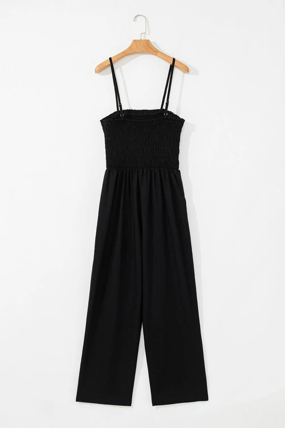 Smocked Spaghetti Straps Wide Leg Jumpsuit