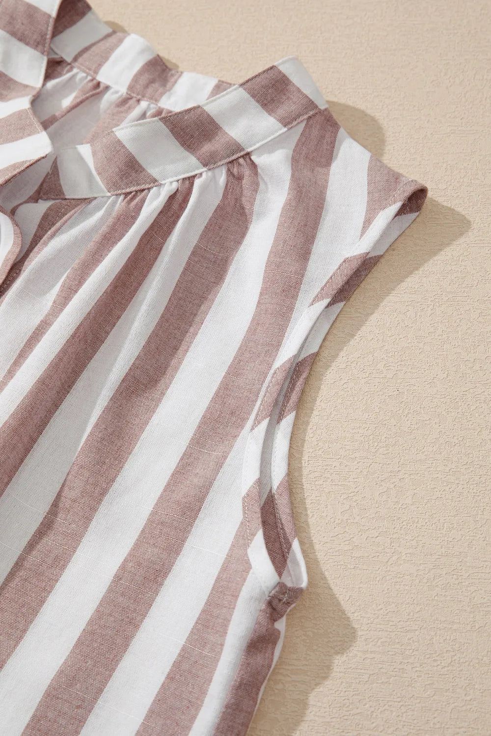 Stripe Button Down Sleeveless Shirt