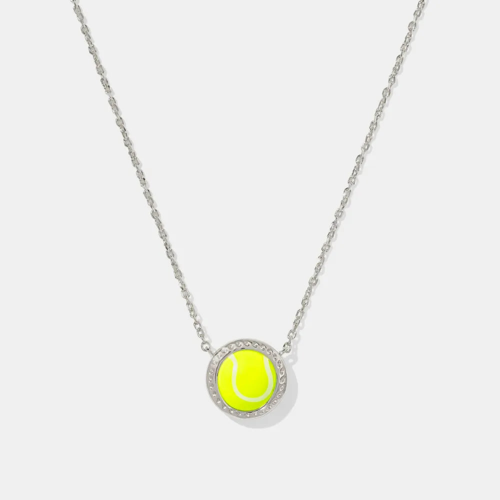Sporty Element Resin Necklace Tennis Silver One Size