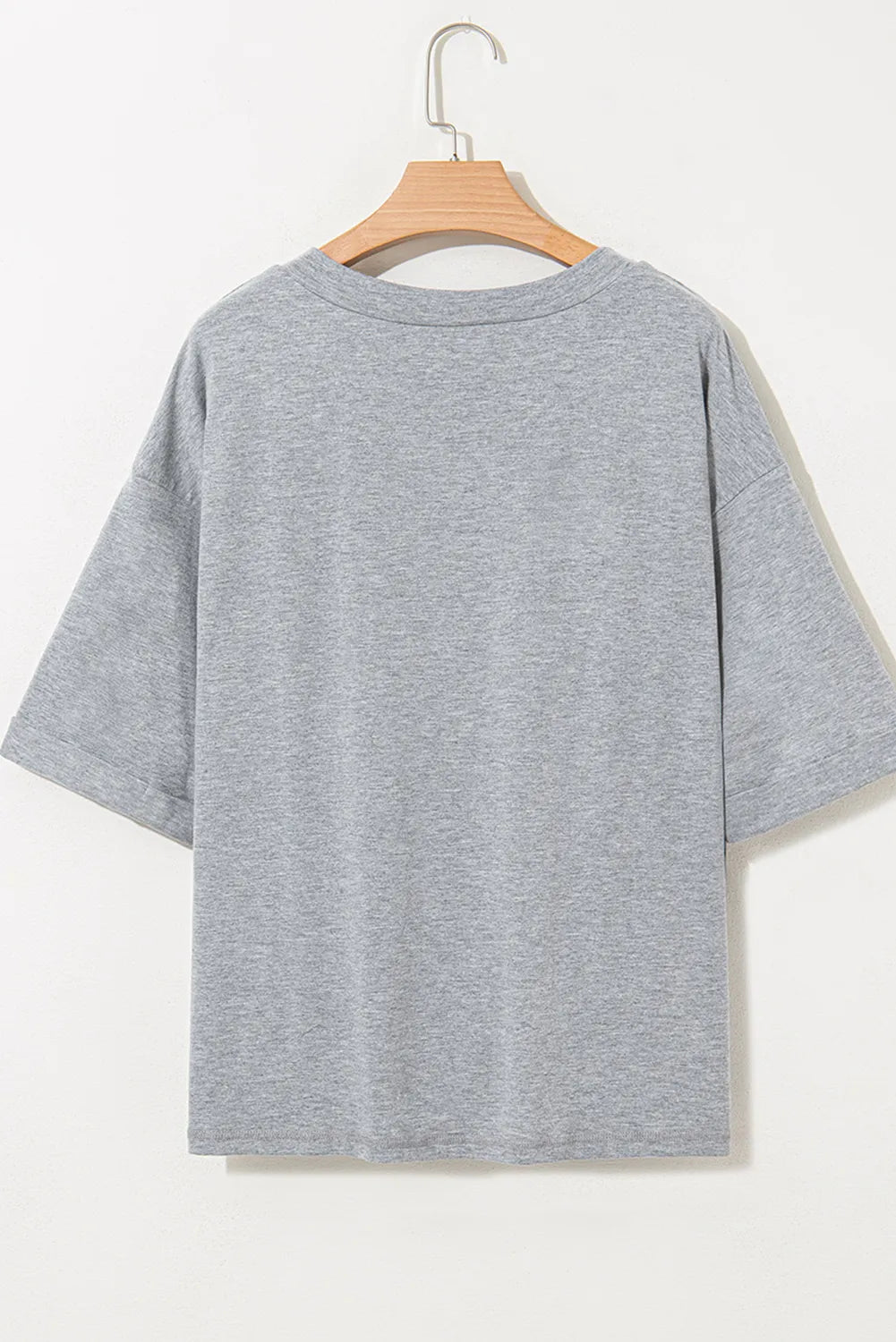 High Raglan Half Sleeve V Neck Oversized T Shirt