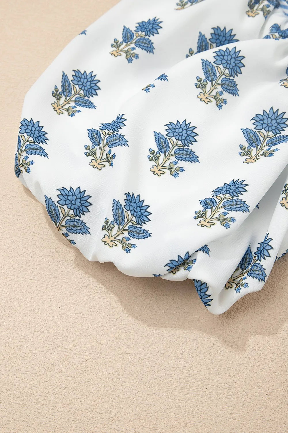 Floral Puff Sleeve Mini Dress with Pockets