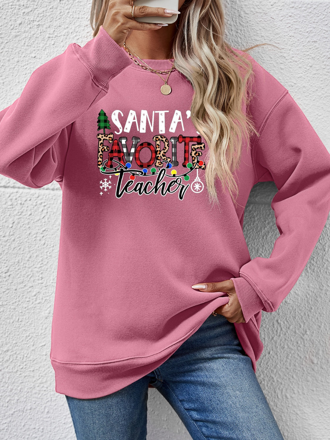 Letter Graphic Sweatshirt Moonlit Mauve