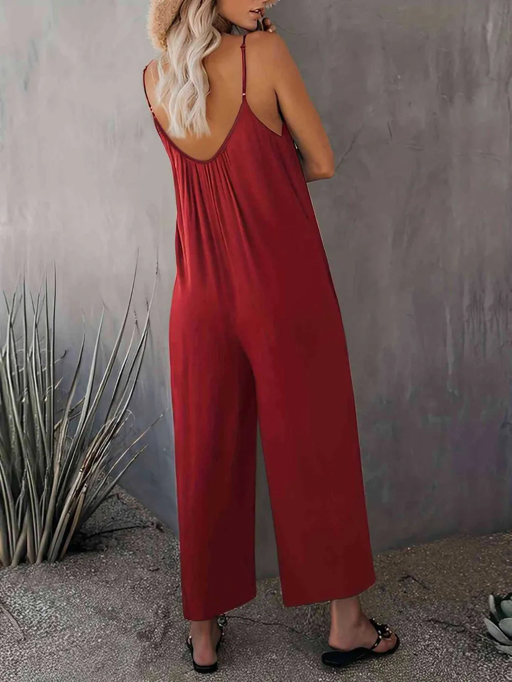 Scoop Neck Spaghetti Strap Jumpsuit