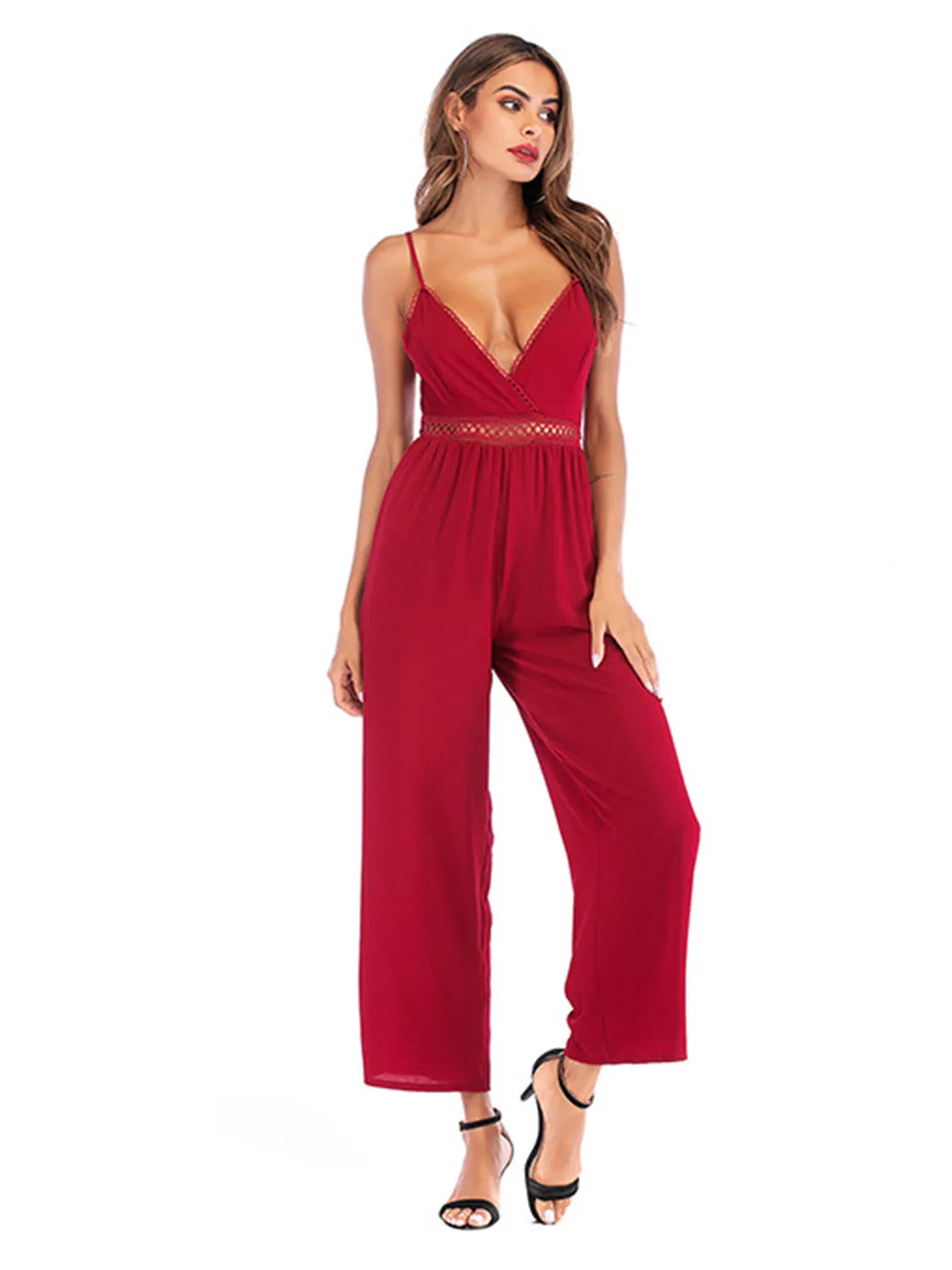 Spaghetti Strap Wide Leg Jumpsuit