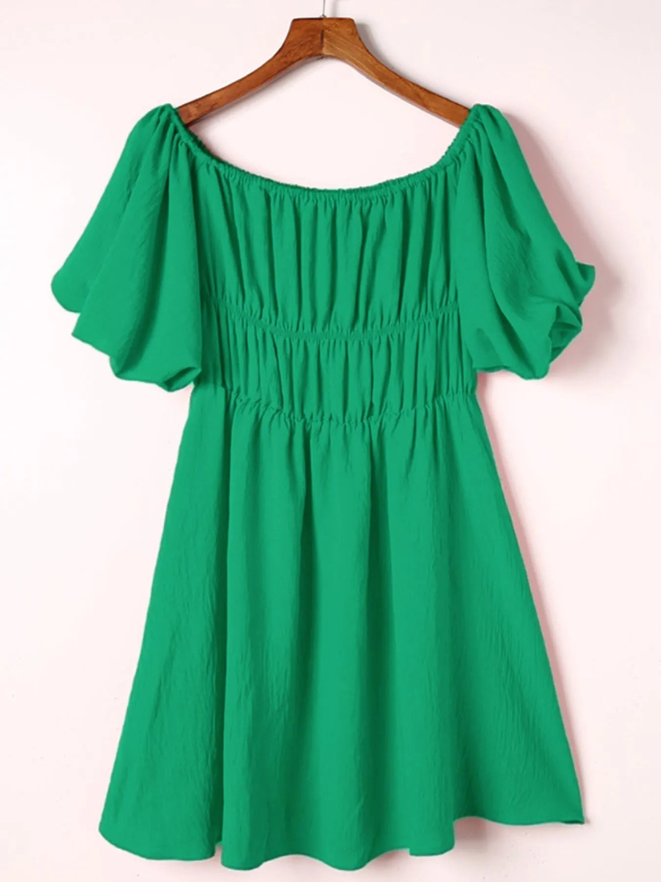 Off-Shoulder Puff Sleeve Mini Dress