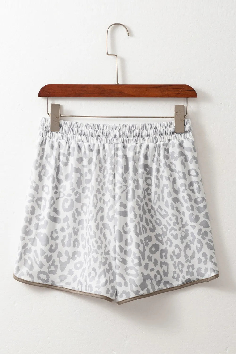 Leopard Print Drawstring Casual Shorts