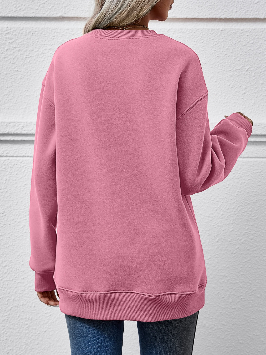 LIVE CHRISTMAS Drop Shoulder Round Neck Sweatshirt