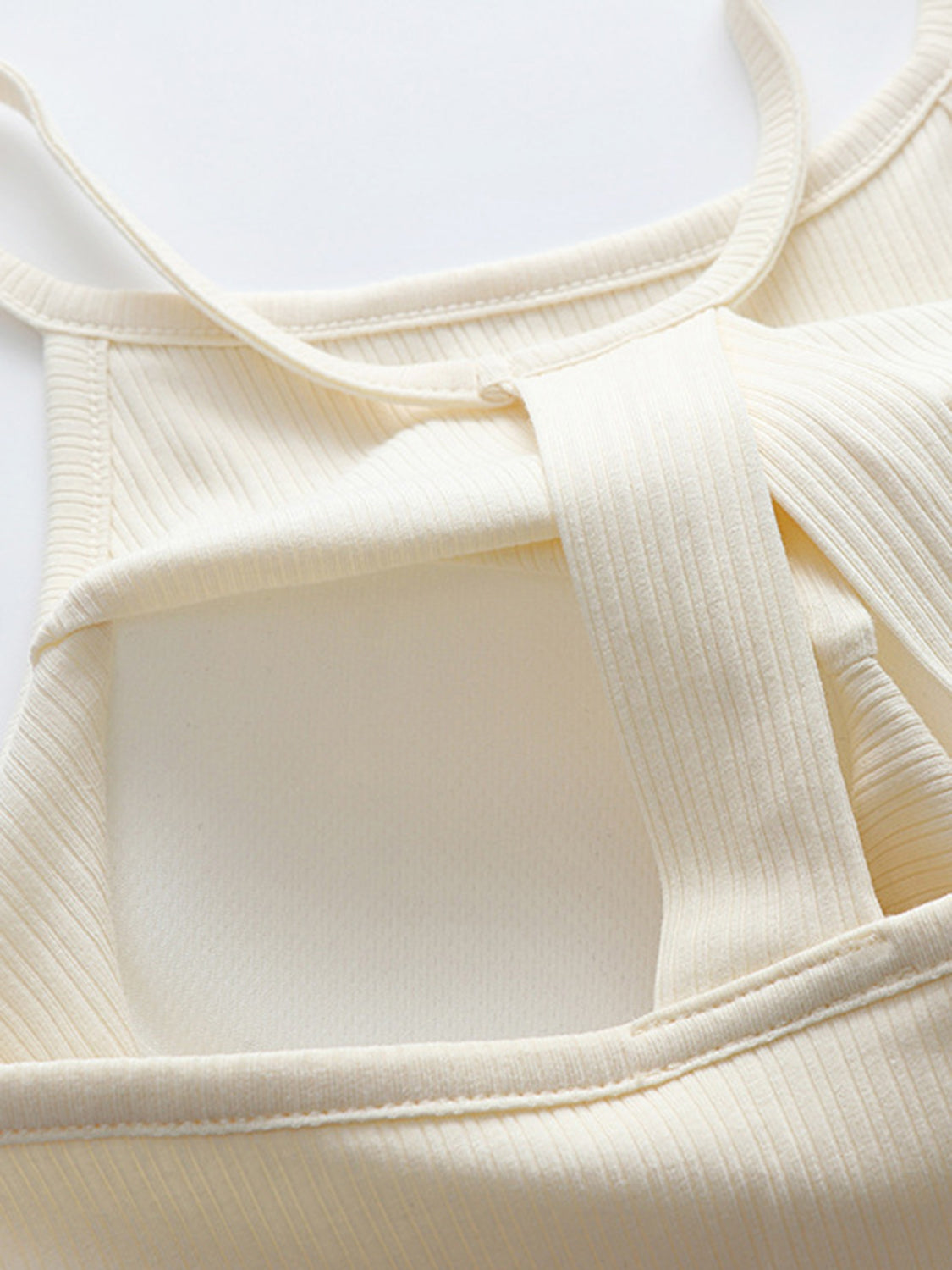 Grecian Neck Cropped Tank with Chest Pads