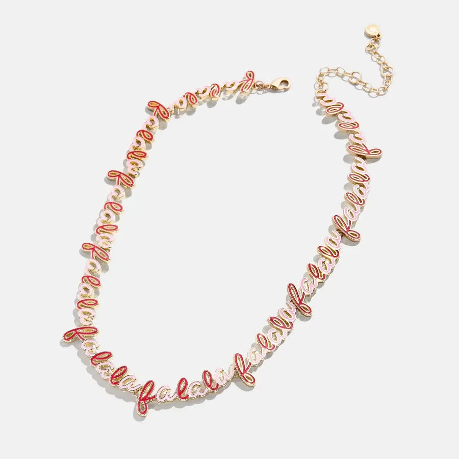 Rhinestone 14K Gold-Plated Beaded Necklace Pink One Size