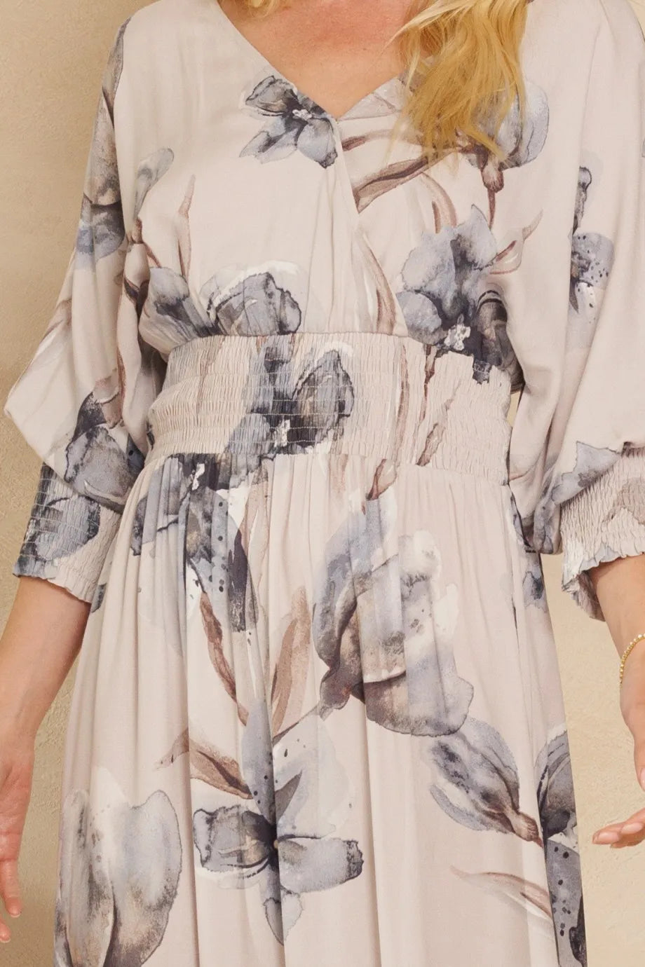 BiBi Floral Print Open Tie Back Maxi Dress