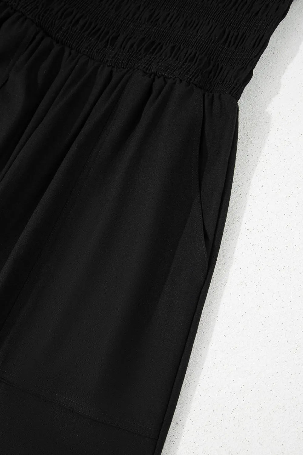 Smocked Spaghetti Straps Wide Leg Jumpsuit
