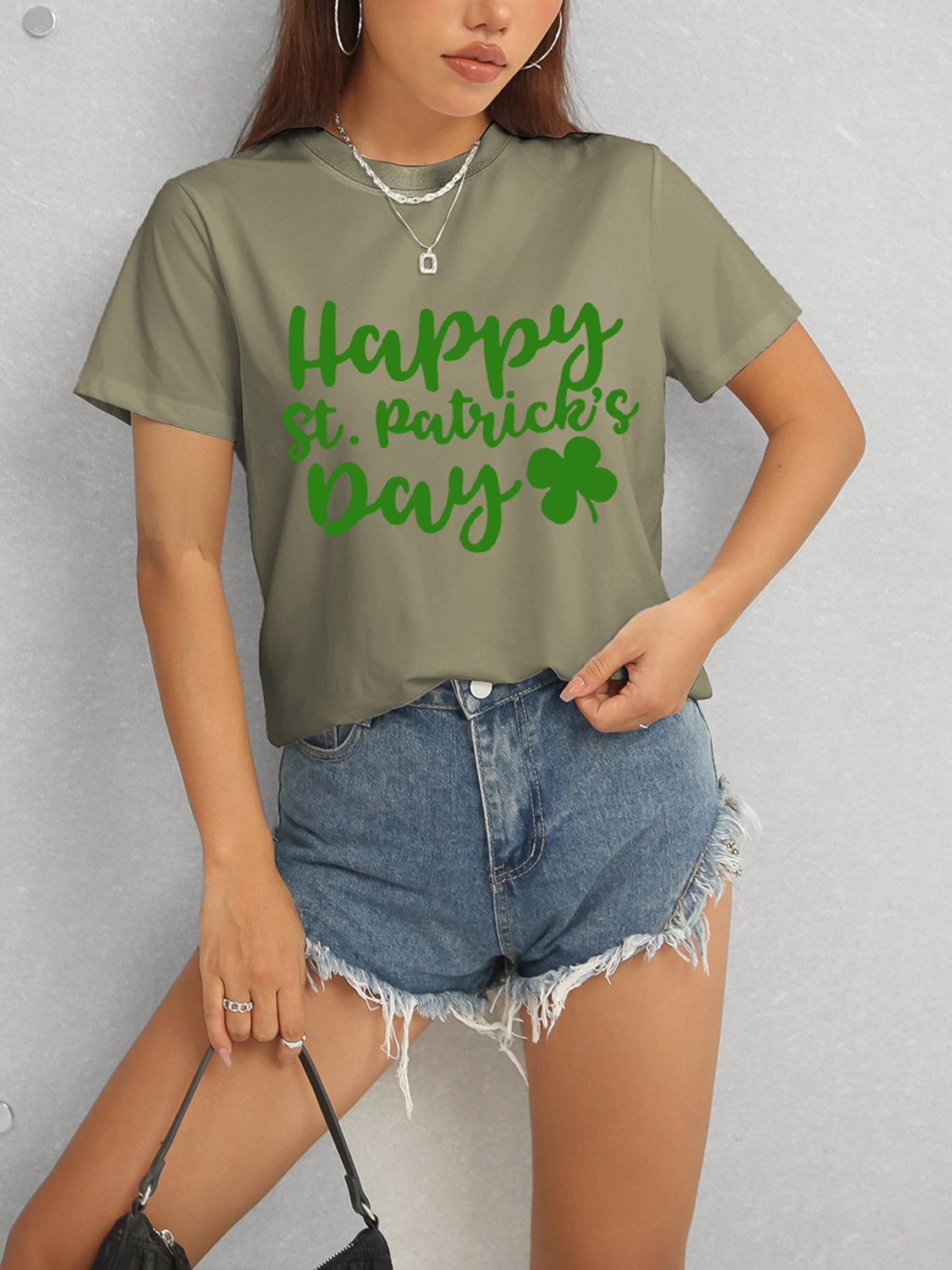 HAPPY ST. PATRICK'S DAY Short Sleeve T-Shirt Army Green