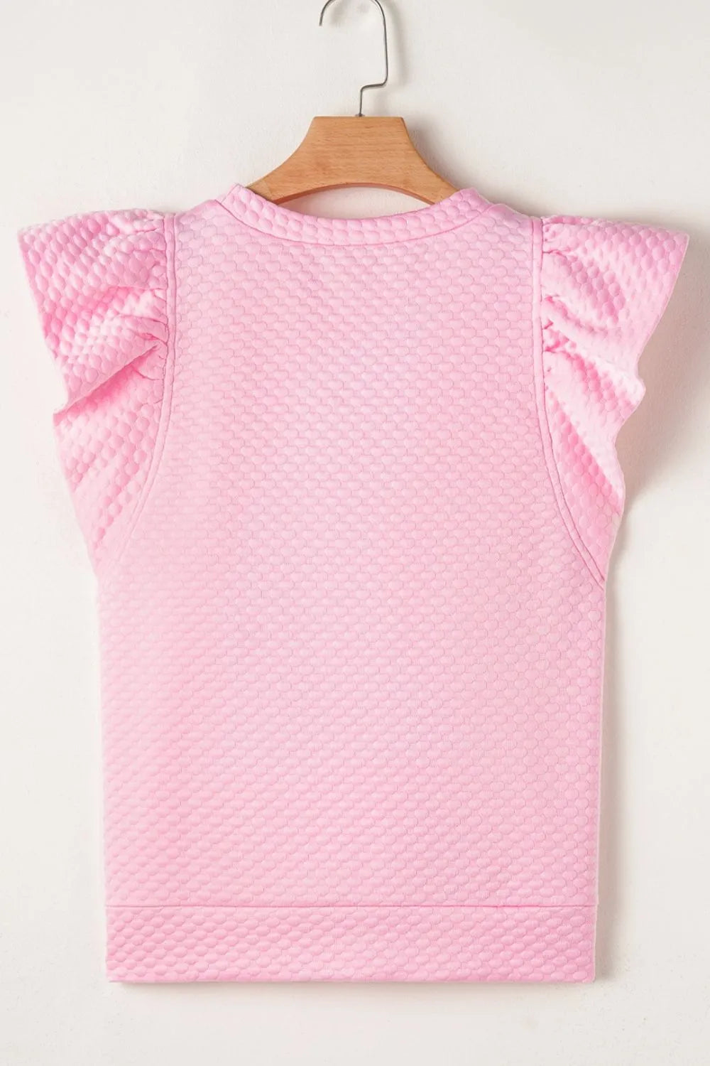 Textured Ruffle Cap Sleeve Top