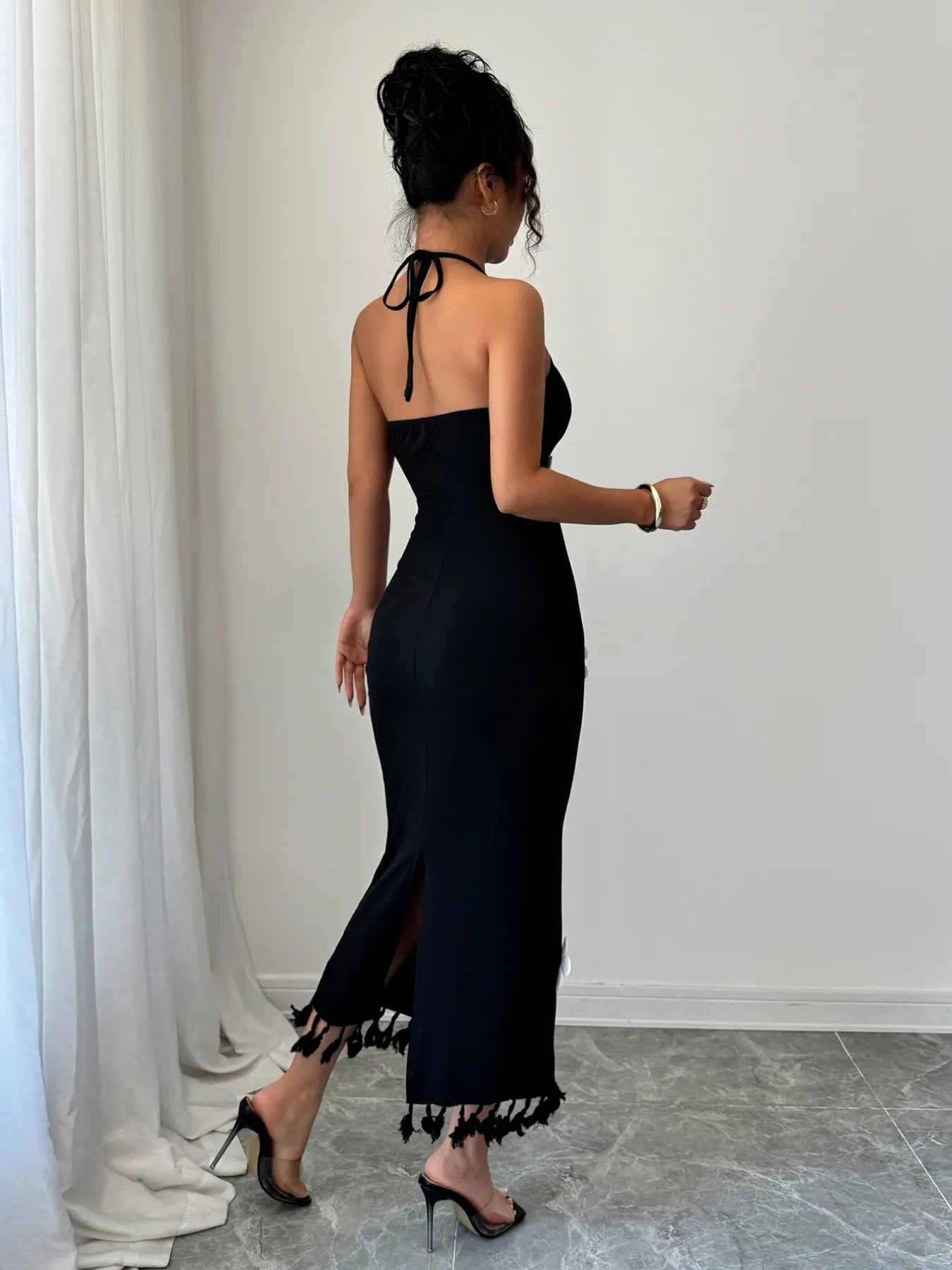 Flower Halter Neck Dress