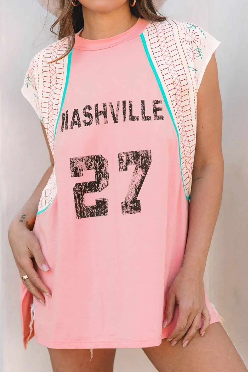 NASHVILLE Printed Patchwork Tank