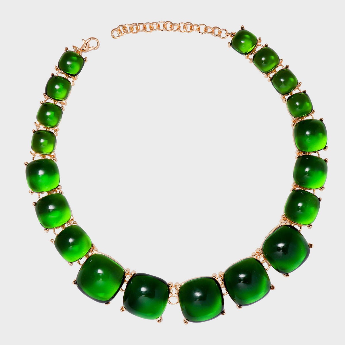 Alloy & Rhinestone Necklace Dark Green One Size