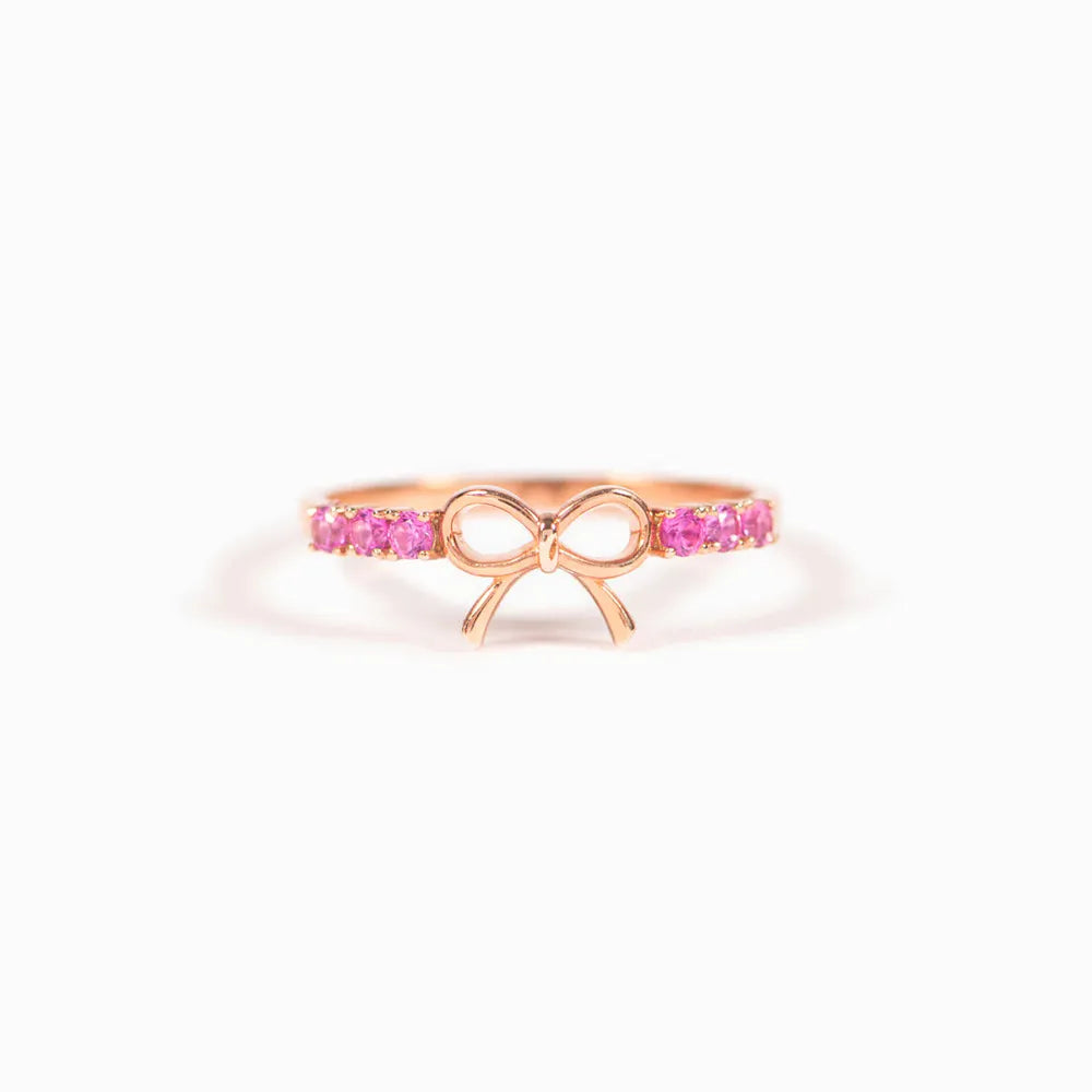 925 Sterling Silver Bow Ring Rose Gold