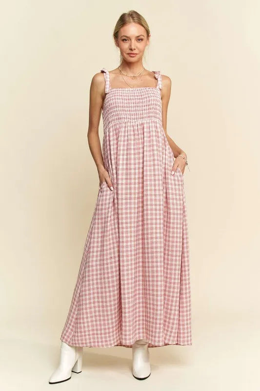 Davi & Dani Smocked Sleeveless Maxi Cami Dress