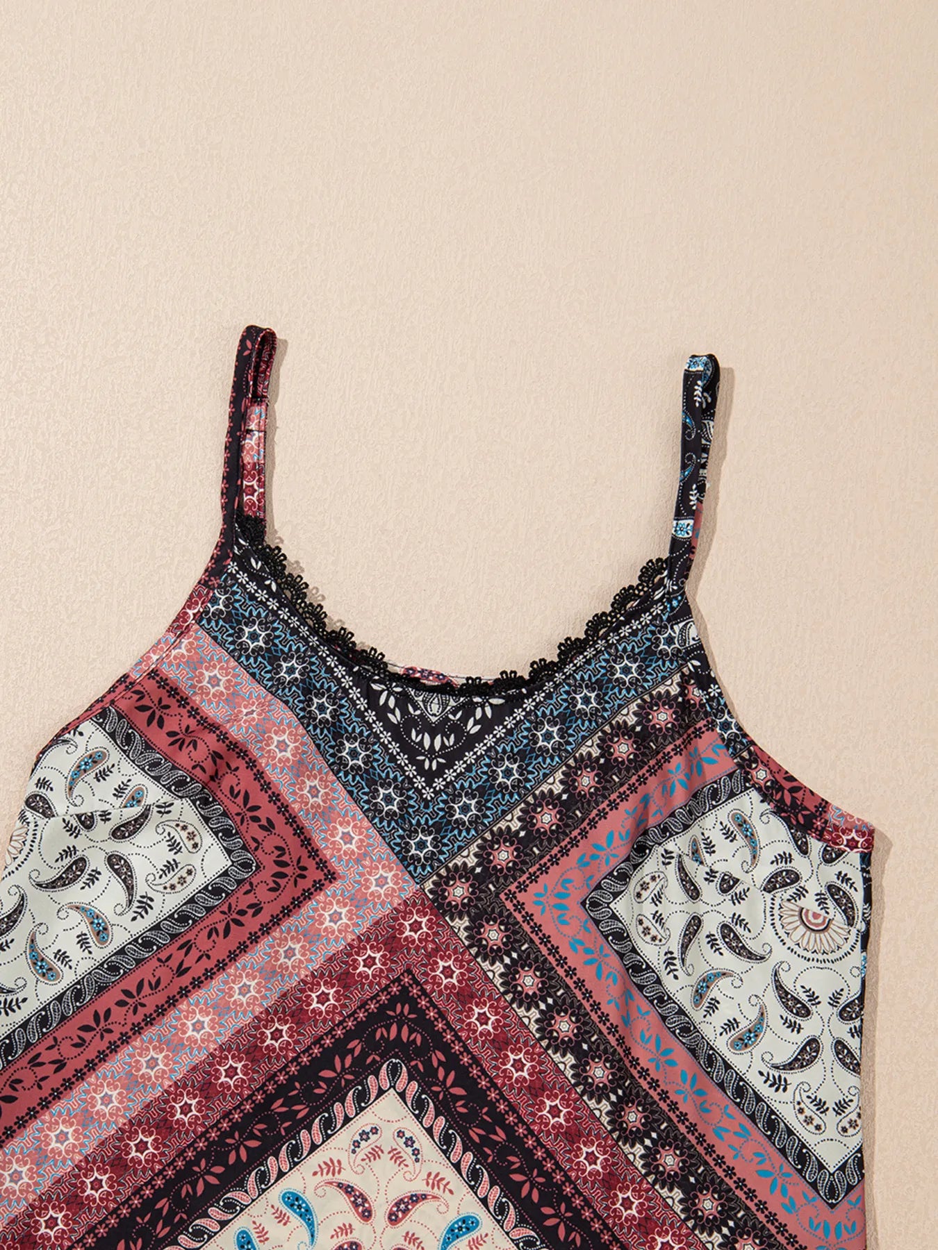 Geometric Paisley Print Cami Mini Dress