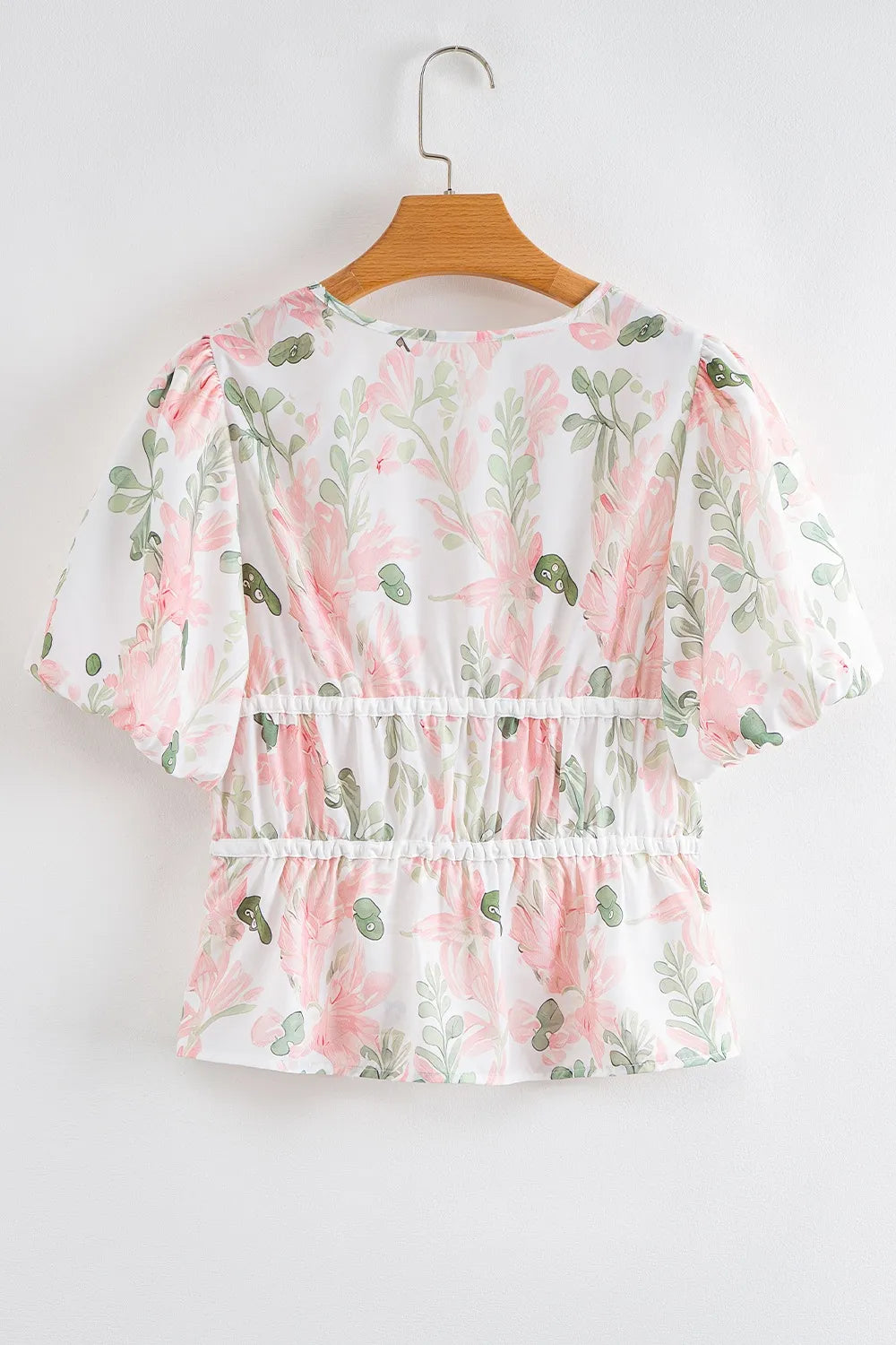 Tied Printed Short Sleeve Blouse