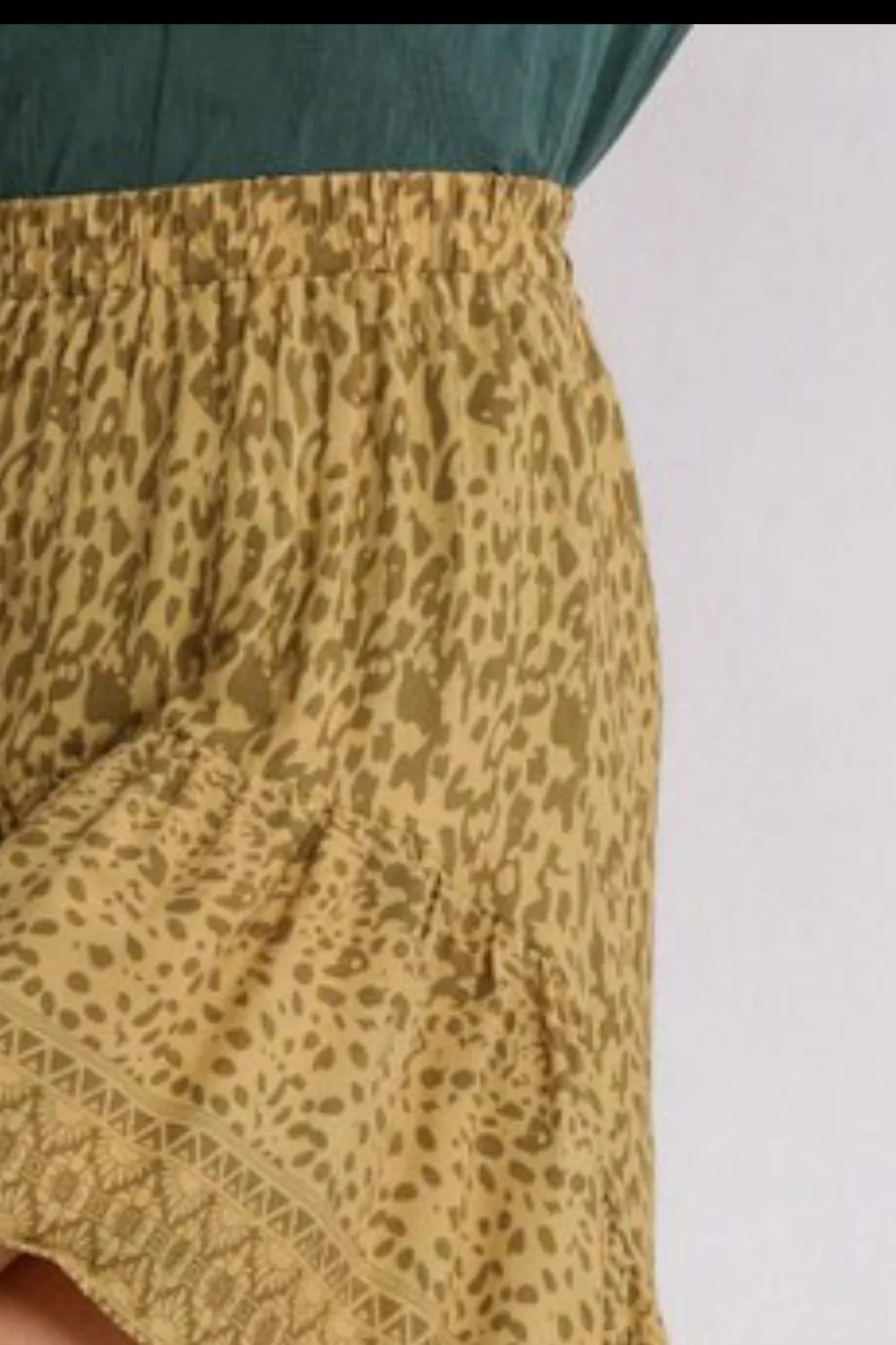 Umgee Full Size Animal Border Print High Low Skirt Plus Size
