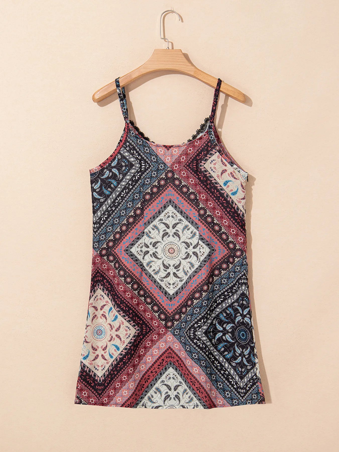 Geometric Paisley Print Cami Mini Dress
