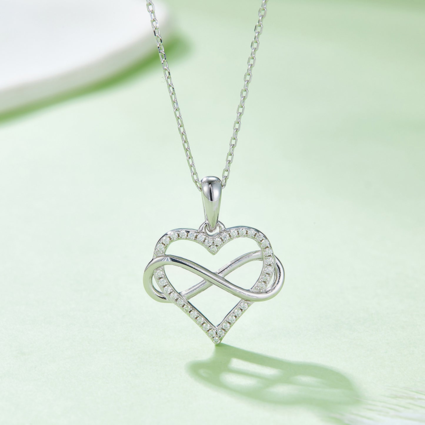 Moissanite 925 Sterling Silver Heart Shape Necklace Silver One Size