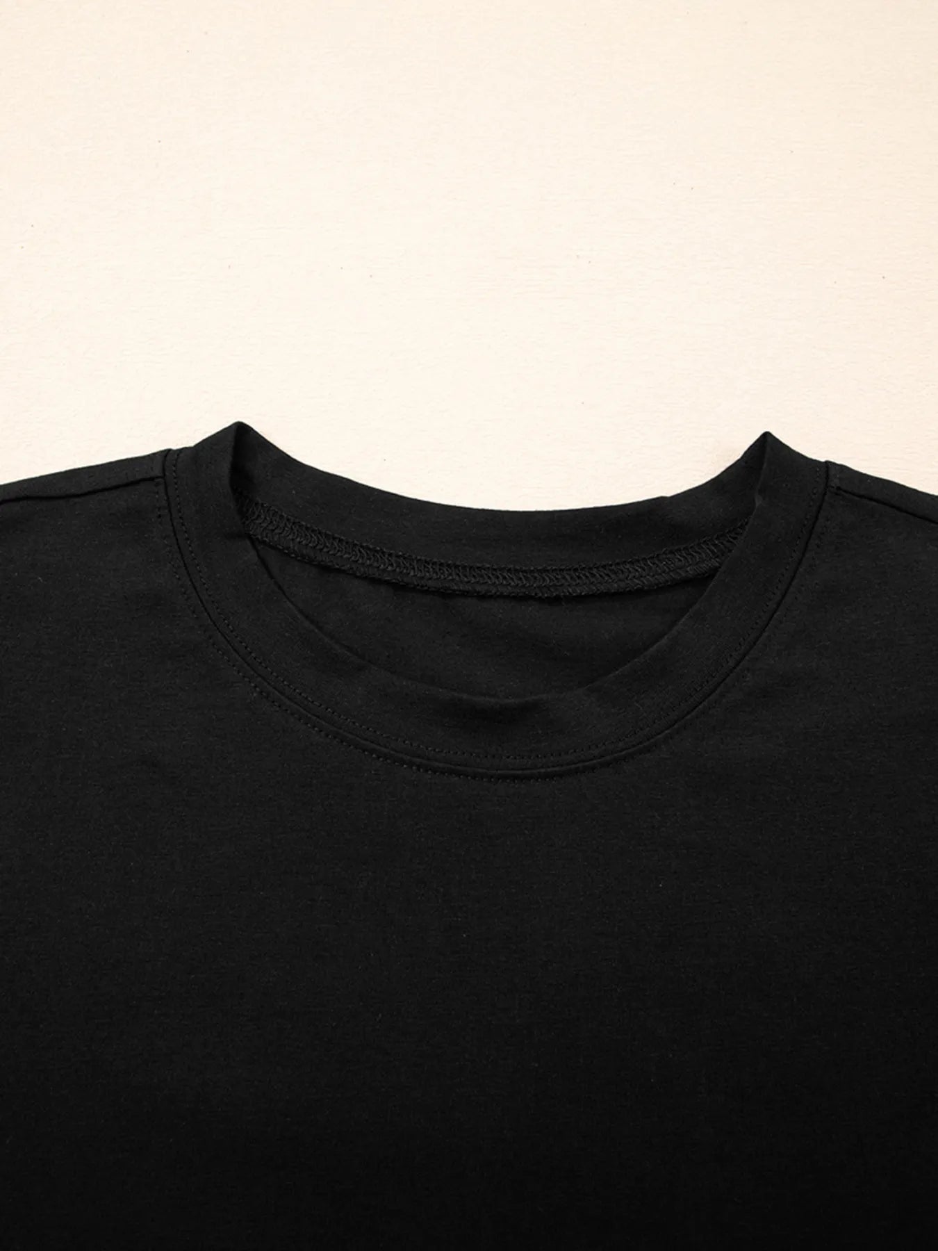 Ruffled Crew Neck Slim Fit Top