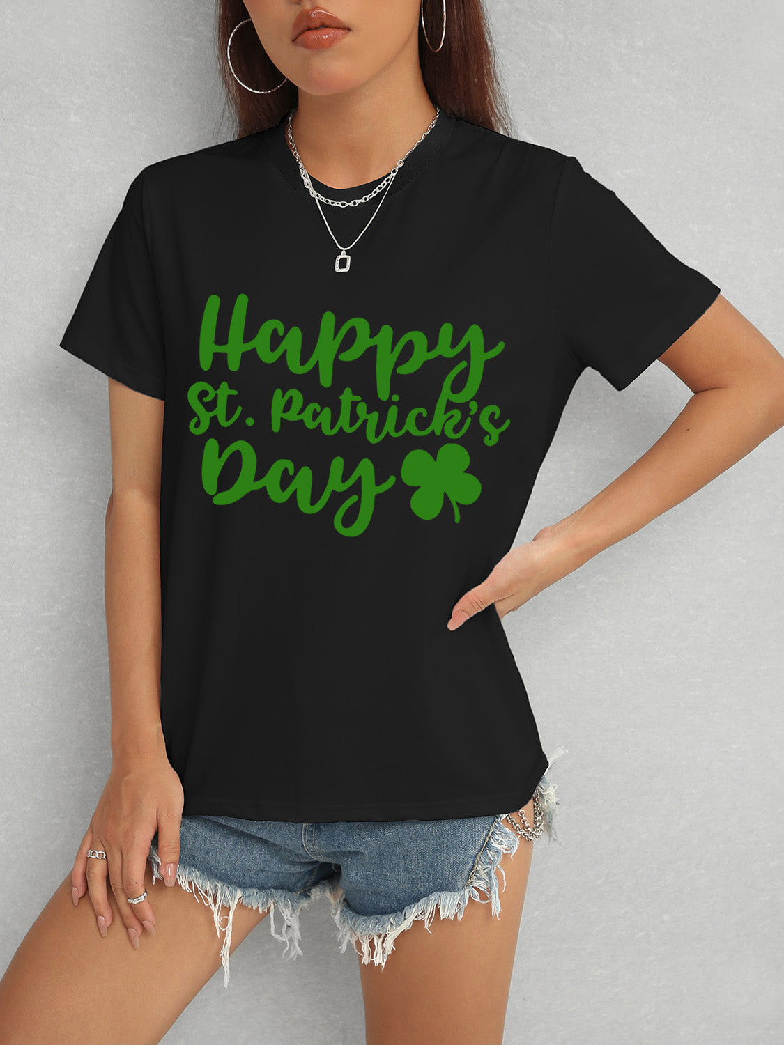 HAPPY ST. PATRICK'S DAY Short Sleeve T-Shirt Black