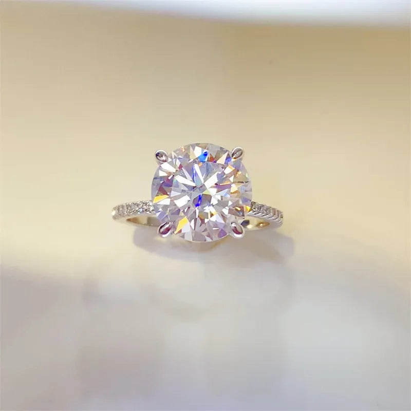 5 Carat Moissanite 925 Sterling Silver Ring Silver