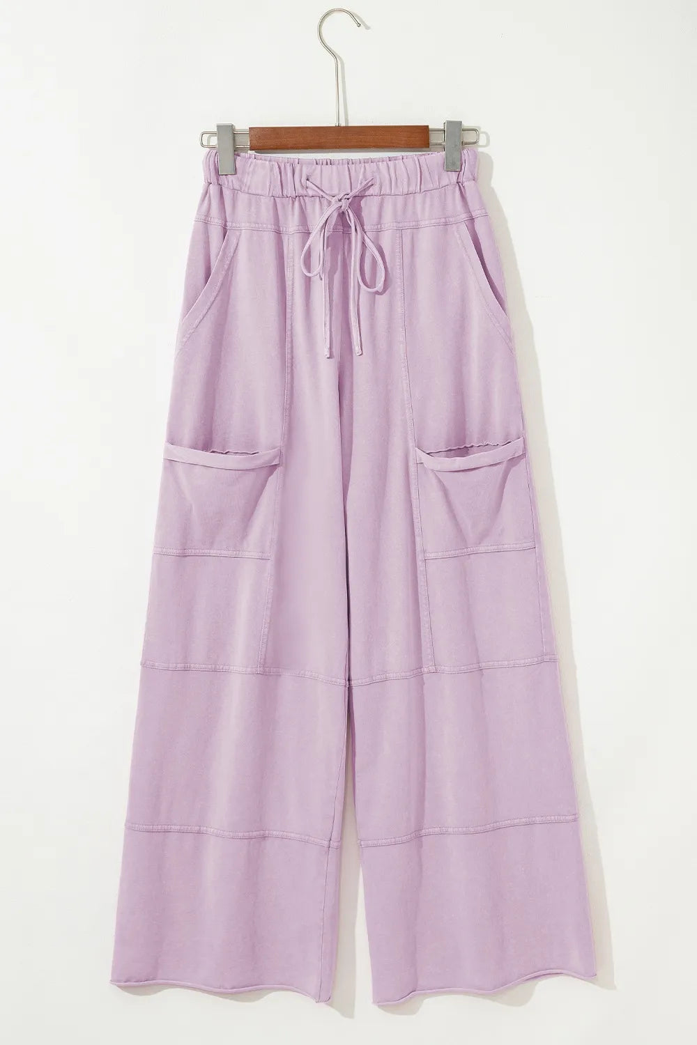 Wide-Leg Cargo Pants with Drawstring Waist