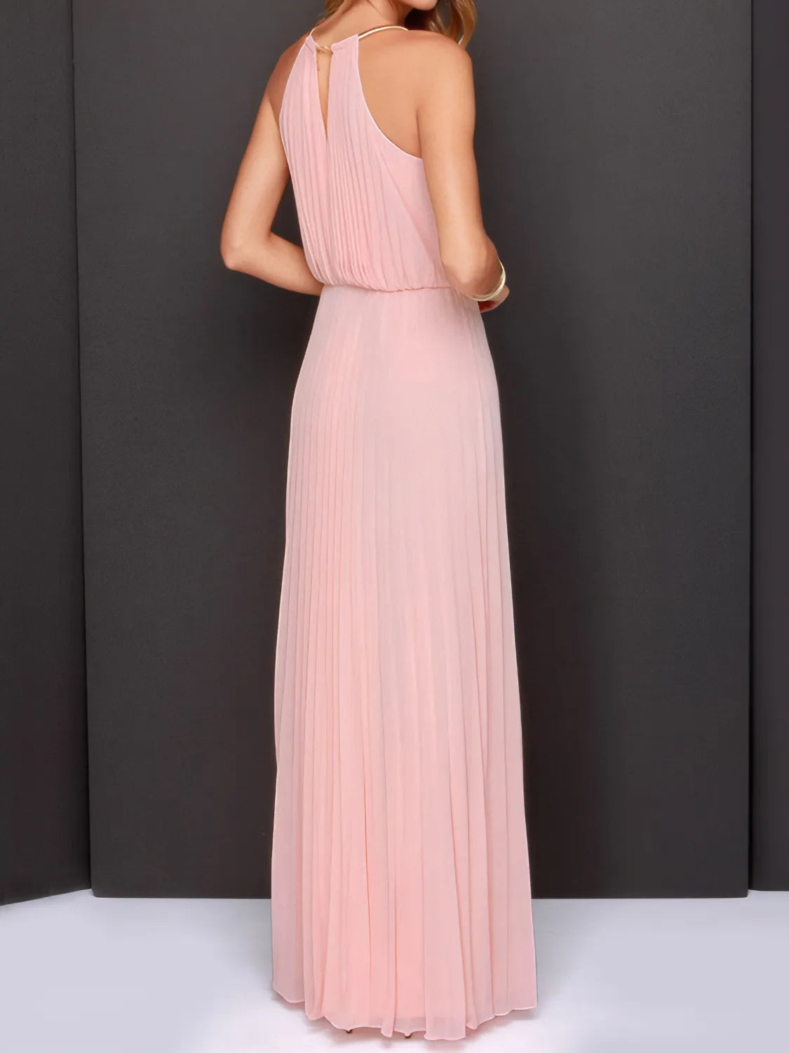 Pleated Sleeveless Maxi Cami Dress